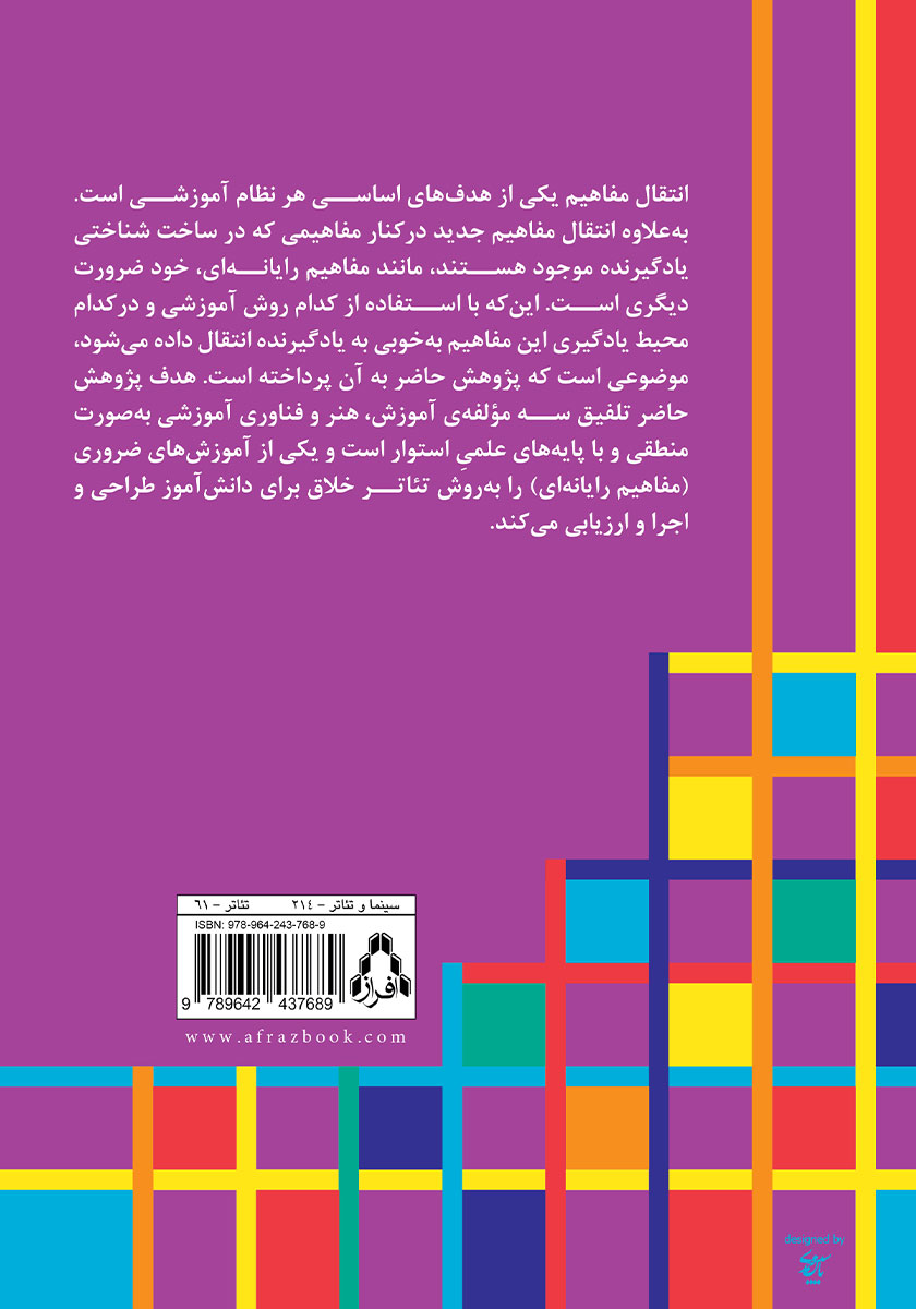 پشت جلد کتاب کتاب تئاتر خلاق و نظریه‌های یادگیری