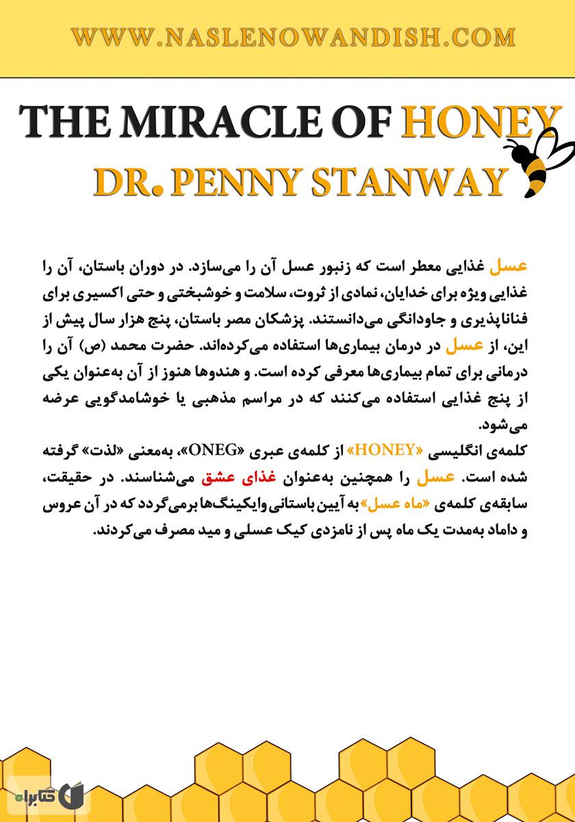 پشت جلد کتاب معجزه عسل: نکات عملی برای سلامت، تغذیه و زیبایی