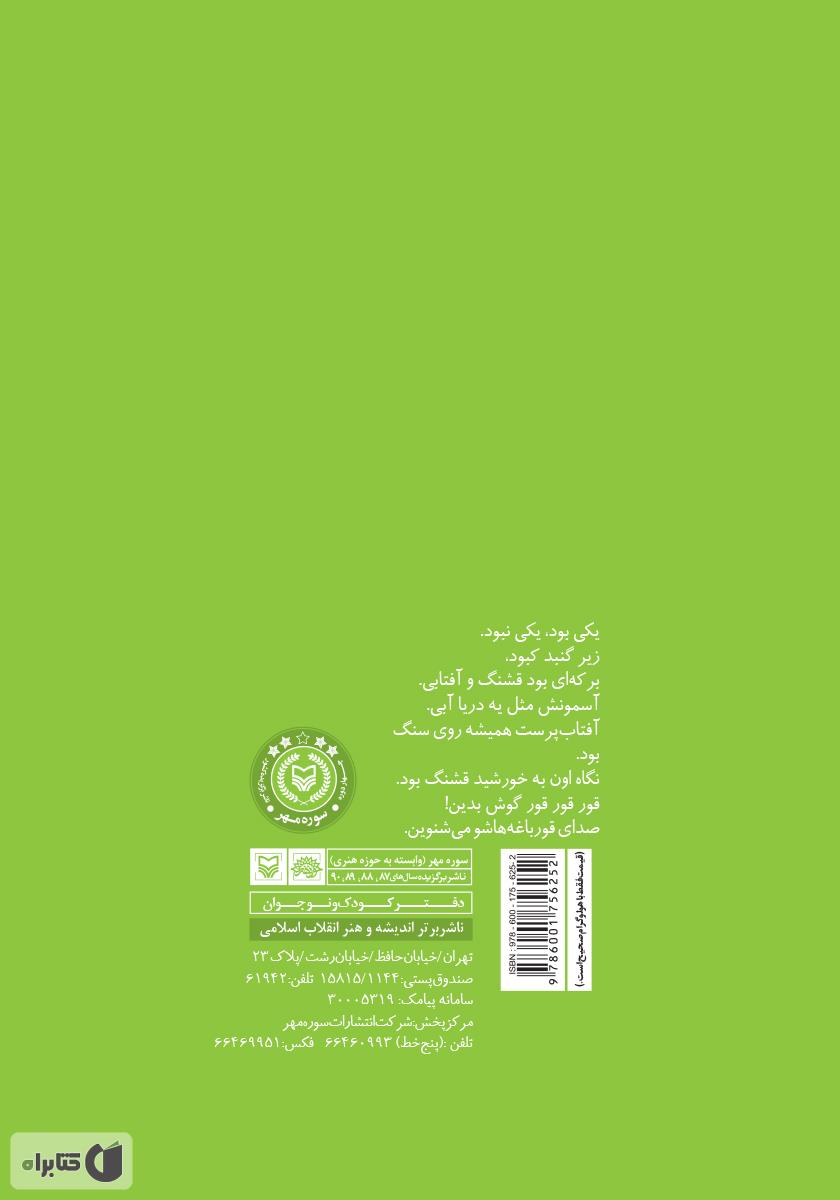 پشت جلد کتاب لاک پشت پرنده
