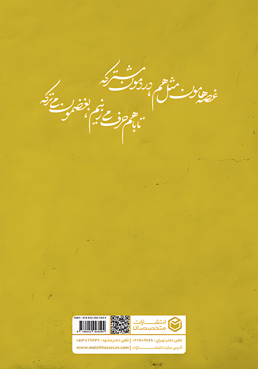 پشت جلد کتاب تا با هم حرف می‌زنیم، بغضمون می‌ترکه