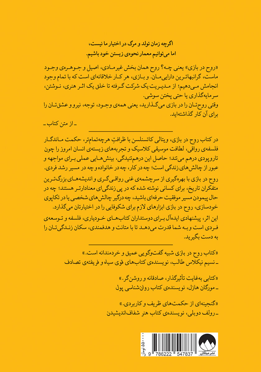 پشت جلد کتاب روح در بازی