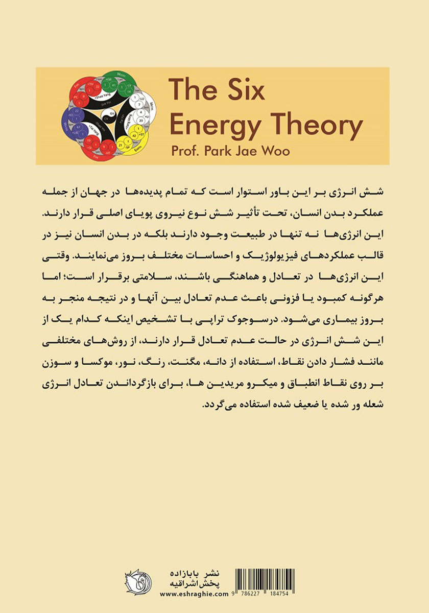 پشت جلد کتاب کتاب شش انرژی (6Qi) در طب سوزنی و سوجوک