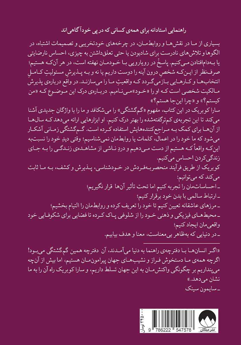 پشت جلد کتاب گم گشتگی