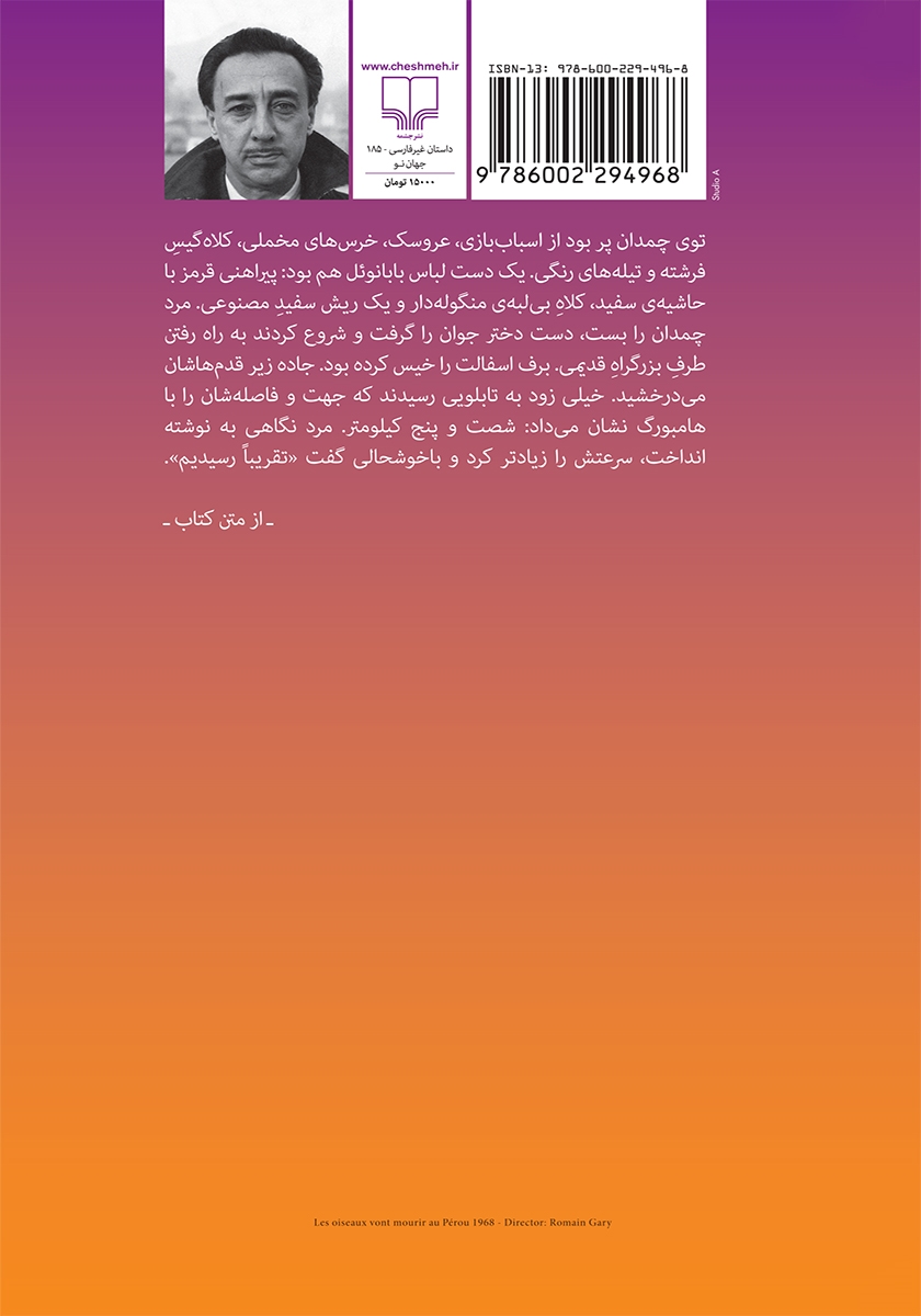 پشت جلد کتاب پرندگان میروند در پرو بمیرند