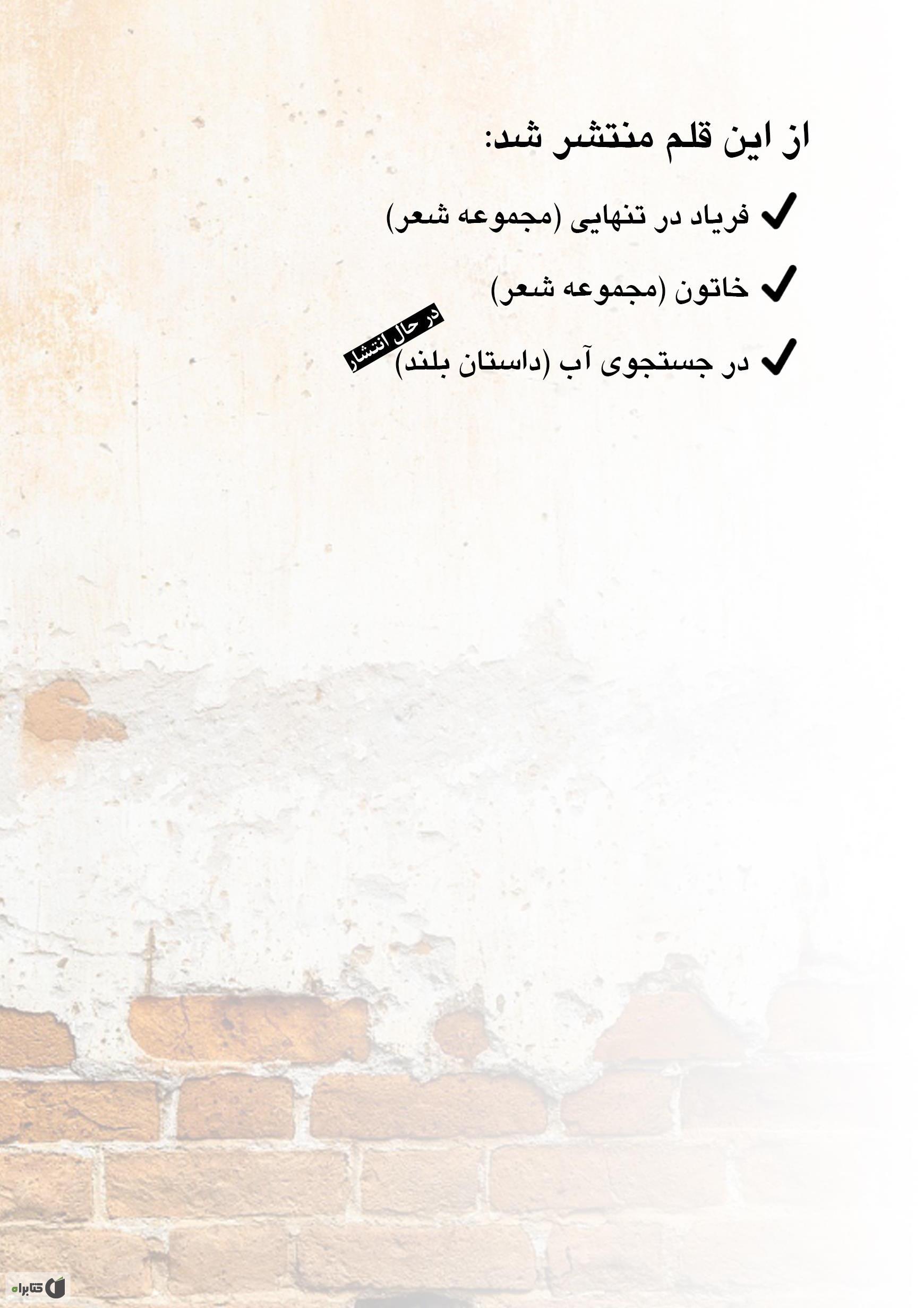 پشت جلد کتاب قاب - مجموعه شعر