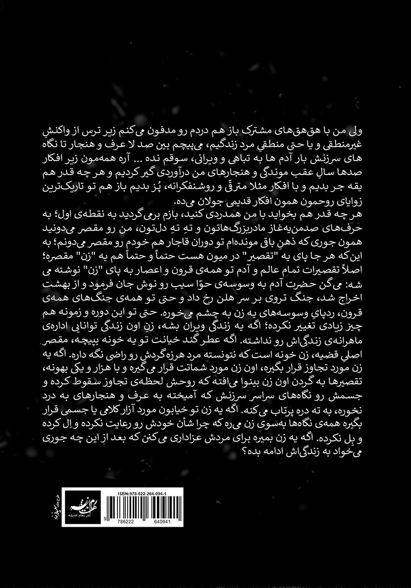 پشت جلد کتاب پشت شیشه برف میبارد